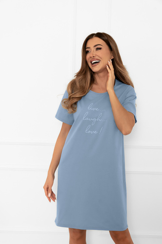 Női hálóing Ksara - rövid ujjú, pamut Italian Fashion - steel