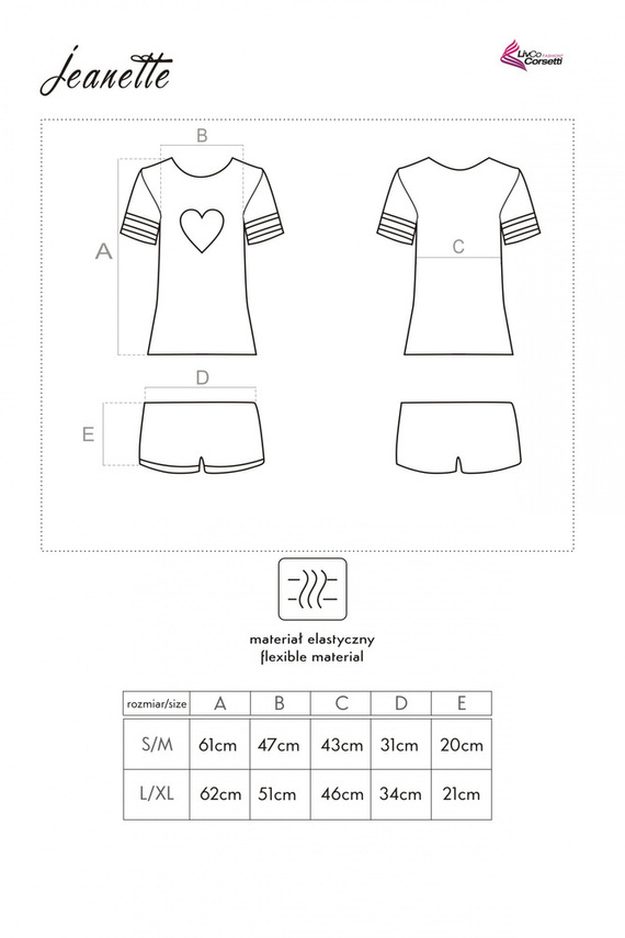 Jeanette LC 55732 Női pizsama LivCo Corsetti Fashion LivCo Corsetti Divat