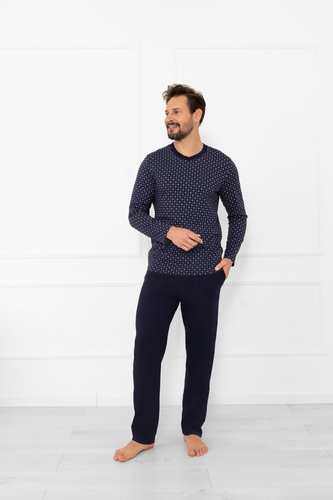 Gerard Italian Fashion férfi pizsama - pamut, hosszú ujjú, hosszú nadrág és nadrág