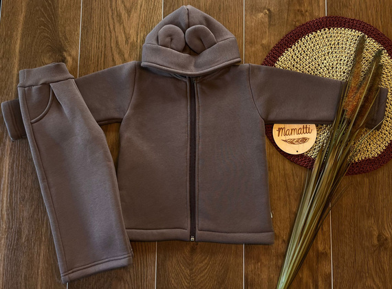 Gyermek tréningruha szett DH117 csokoládé mousse - Mamatti