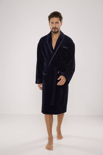 666 Ronaldo férfi köntös De Lafense - tengerészkék