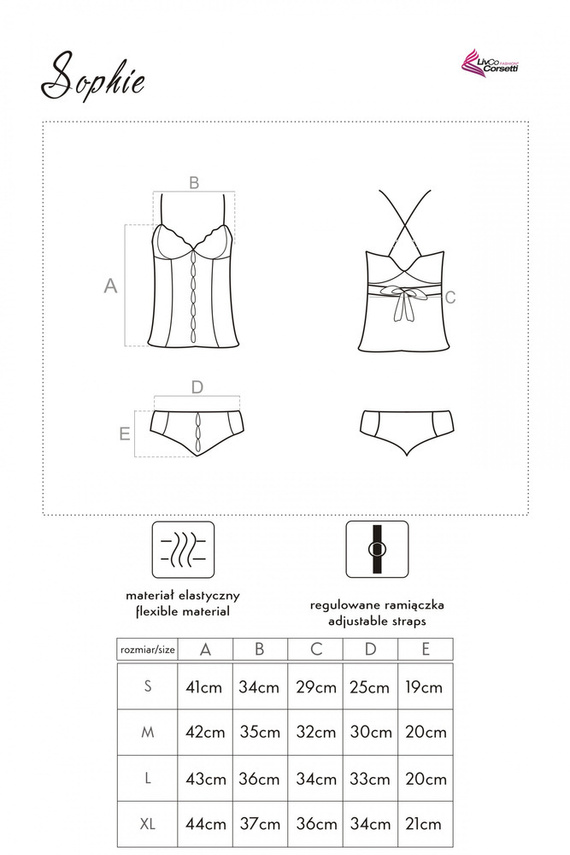 Sophie LC 13053 Szett, alsógatya és tanga LivCo Corsetti Fashion