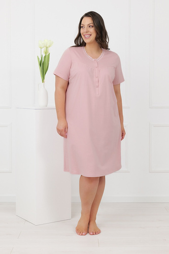 Hemaria Italian Fashion pamut női hálóing plus size púder rózsaszín
