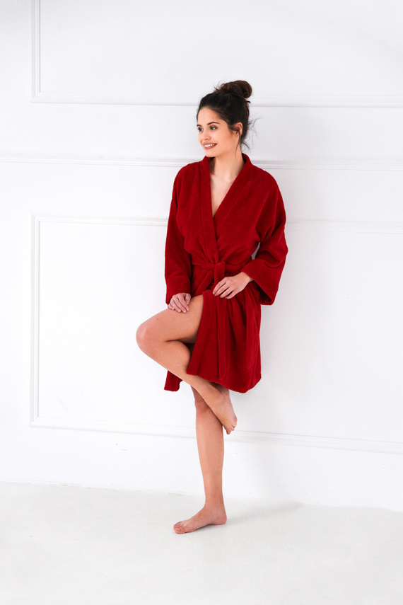 Női gördülő köntös Sensis - piros