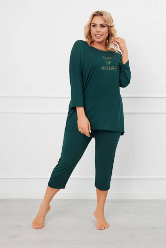 Natura Női 3/4-es pizsama Olasz divat - zöld