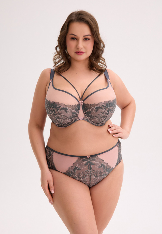 BS 1318 Priya Gaia melltartó - félig párnázott maxi, grafit rózsaszín, elegáns és kényelmes