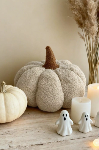 Tök buklé díszpárna Spod Igły i Nitki - bézs, őszi és halloweeni dekoráció