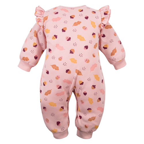 Fluffy Tails Eevi baba pizsama rózsaszín - pamut, láb nélküli, nyomógombokkal