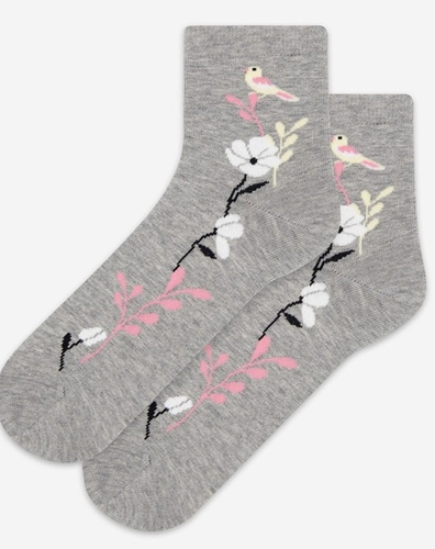 U84.01P Női zokni Wola Perfect Woman hamu 963- pamut, színes mintás női zokni