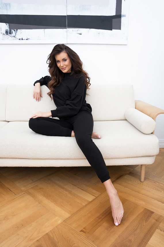 Parma Női hosszú ujjú szett, nadrág olasz divat - fekete