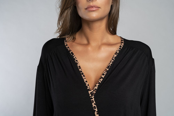 Eila fürdőköpeny olasz divat 3/4 ujjú - leopárd mintás