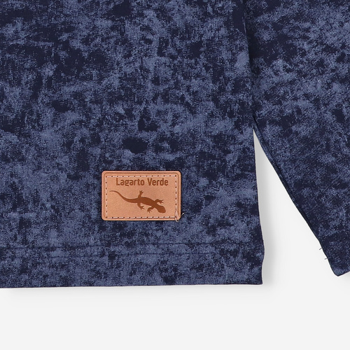 KAR-1021 Fiú hosszú ujjú blúz Lagarto Verde tengerészkék - pamut elasztánnal, lengyel gyártmány, lengyel gyártás