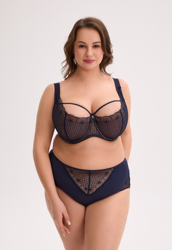 Gaia Veda BSM 1323 Maxi Navy kék - félig puha melltartó csipkével