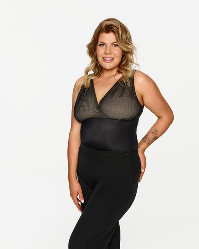 258 Lupoline női body - átlátszó hálós, elegáns, estélyi, estélyi