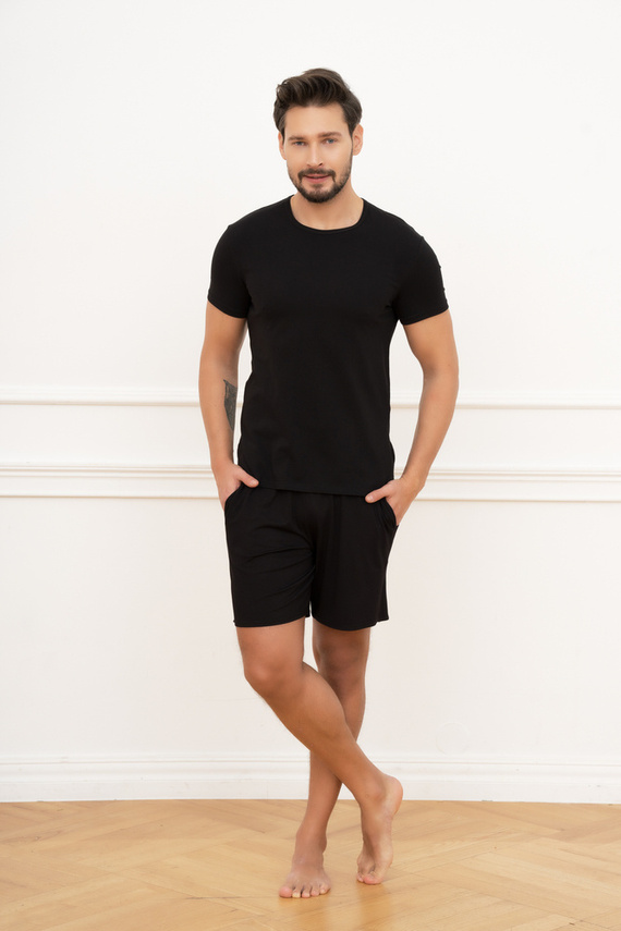 Ikar Férfi rövid ujjú póló Italian Fashion - fekete