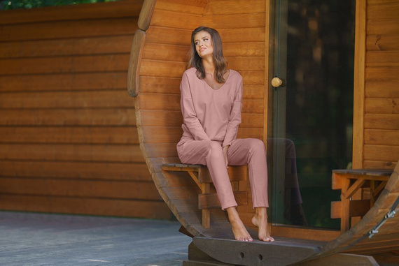 Karina Női hosszú ujjú szett, nadrág Italian Fashion - karamell színben