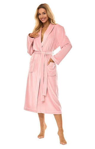 2510 Aura L&L női fürdőköpeny hosszú púderrózsaszín - puha, meleg