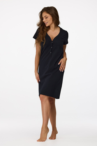 nincs. 17 Terhességi hálóing Senizo fekete- 100% pamut, rövid ujjú, szoptatós szundikáláshoz