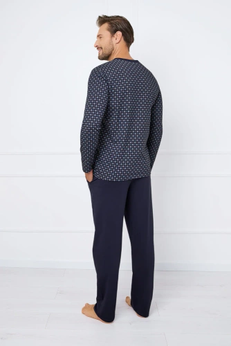 Rajmund Férfi hosszú ujjú pizsama, hosszú nadrág Olasz divat - print/zöld