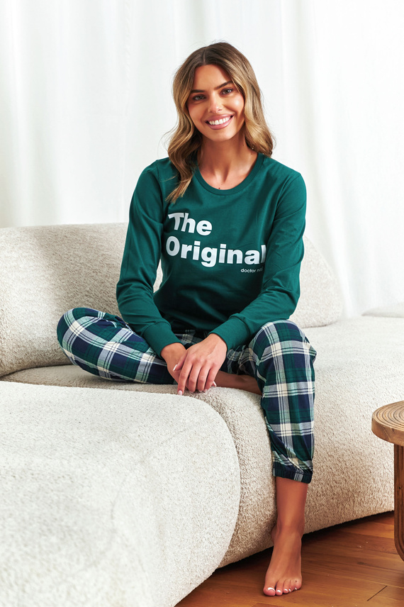 7340 Doctor Nap - Női pizsama "The Original" | 100% pamut, lengyel gyártmány - smaragdzöld