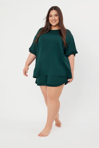 Stílus Női rövid ujjú pizsama, rövidnadrág Italian Fashion - zöld