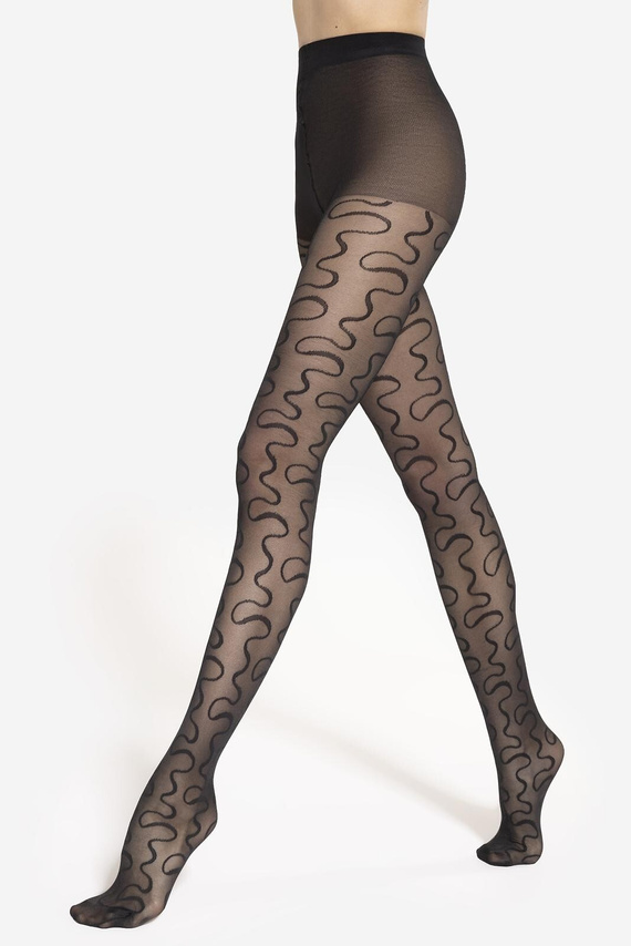 Harisnyanadrág Gatta Modern 09 - 40 den, hullámos vonalak, matt