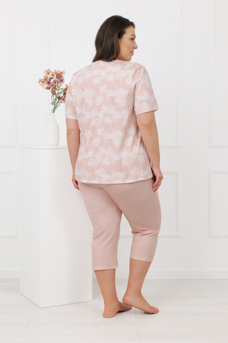 Eleni Italian Fashion női pizsama 100% pamut, rövid ujjú, 3/4