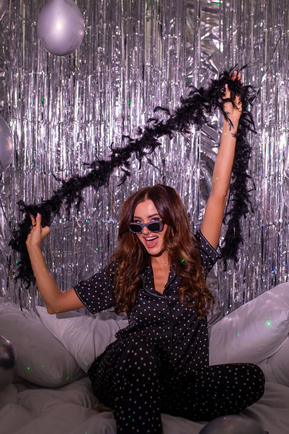 Ria Női pizsama rövid ujjú, hosszú nadrág olasz divat - print