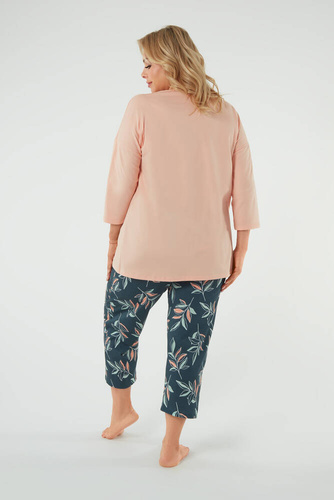 Julietta Női pizsama 3/4 ujjú, 7/8 nadrág olasz divat - lazac/print