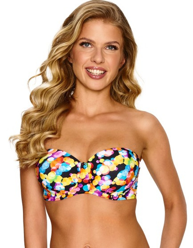Elisa Bardotka Lupoline színes bandeau bikini felső levehető pánttal