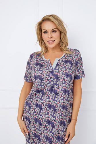 Carbonia kigombolt hálóing, rövid ujjú olasz divat - print