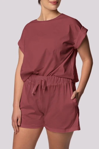Bliss rövid ujjú női pizsama Mona cseresznye
