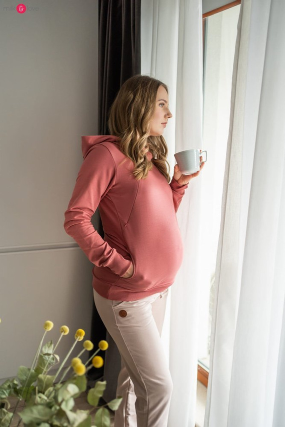 Milk Please bluza do karmienia Milk&Love z kapturem dusty cedar