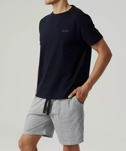 Atlantic NMP-381 férfi nyári pizsama pamut peach effect