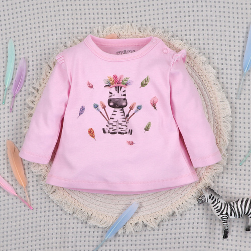 ABN-5541 Nini Happy Animals baba blúz bio pamutból - nikkelmentes varrás, bio, lengyel gyártás