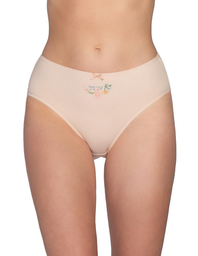 Figi L-120 BI-105 Lama pamut női bikini alsó 3 db-os csomag, virágos mintával