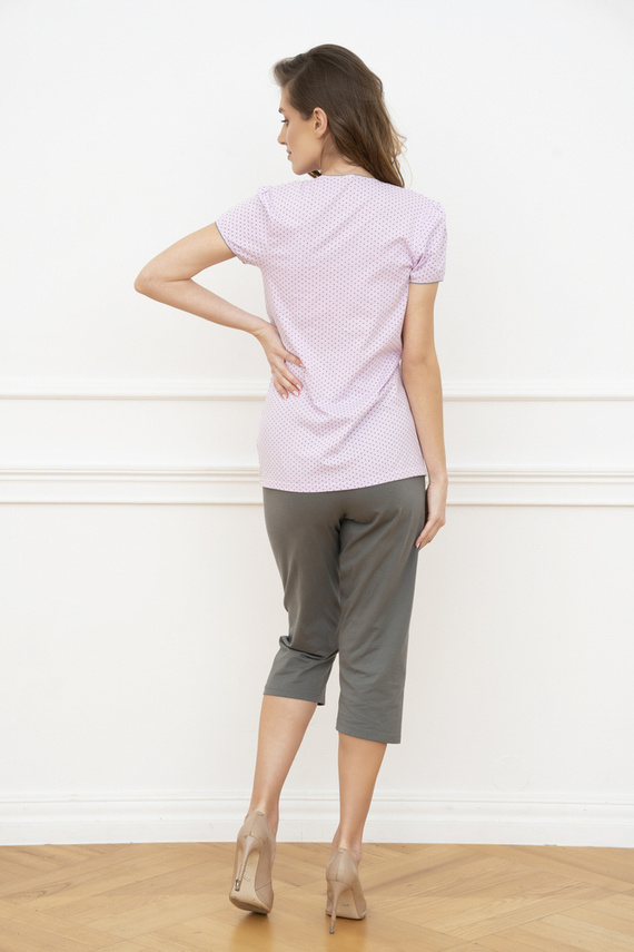 Felicita női rövid ujjú pizsama - rózsaszín