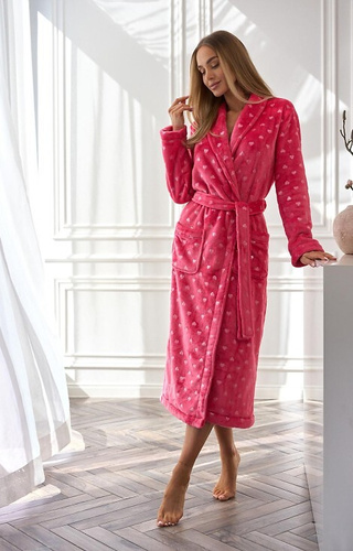 2552 Cora női hosszú köntös L&L málna - elegancia és kényelem egyben