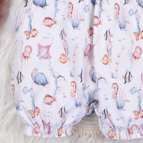 ABN-5481 Vízalatti világ Nini babaruha - organikus pamut, rövid ujjú, rövid ujjú