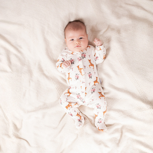 216031 Lala Nicol baba pizsama - pamut, saree és rózsa mintával