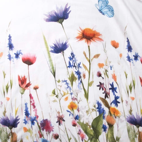 31512/1 Flanel ágynemű Flanelove Darymex fehér színes virágos szett, 100% pamut, meleg és puha