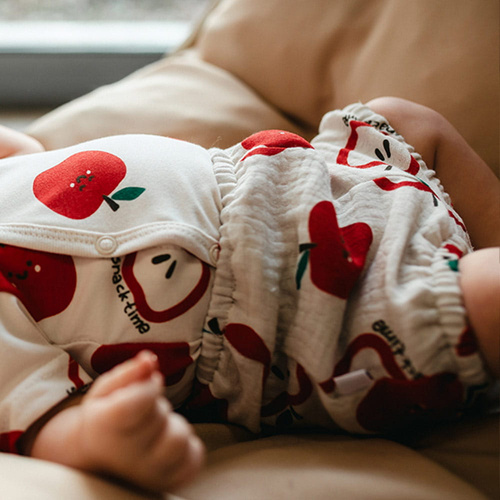 Eevi Snack Time baba bloomers muszlin pamut ecru könnyű