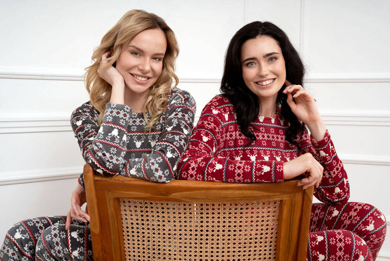 Iceland Fleece női szett olasz divat - bordó mintás