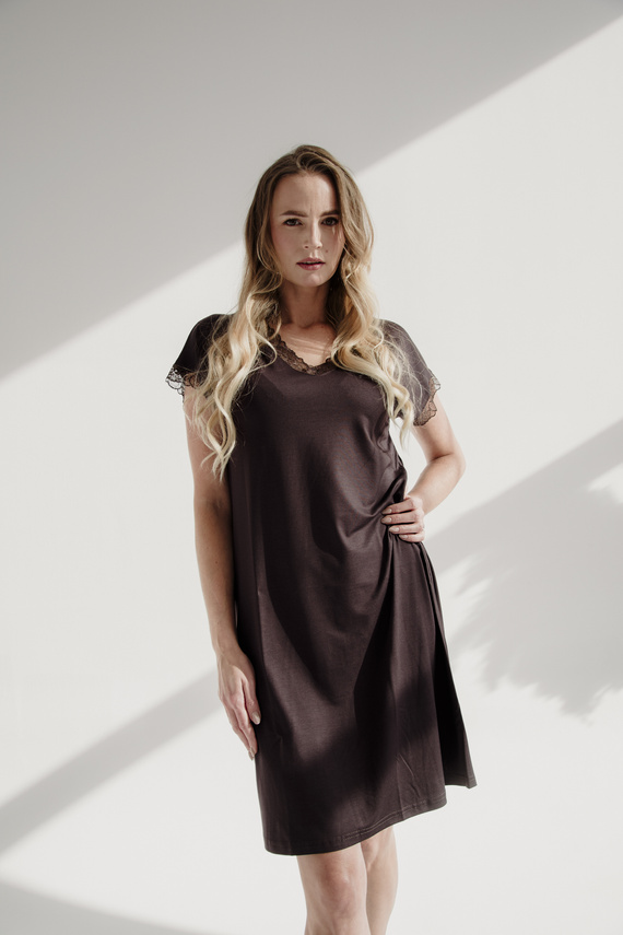 816 Mogyorós hálóing De Lafense - csokoládé