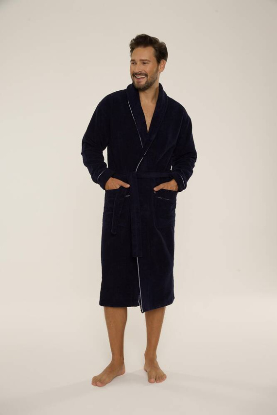 735 Manuele férfi köntös De Lafense - tengerészkék