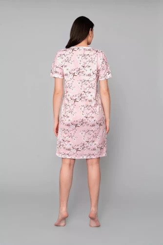 Alwa rövid ujjú hálóing Italian Fashion - rózsaszín nyomtatás