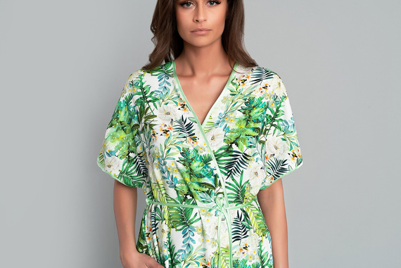 Florina Női fürdőköpeny Olasz divat - levélmintás