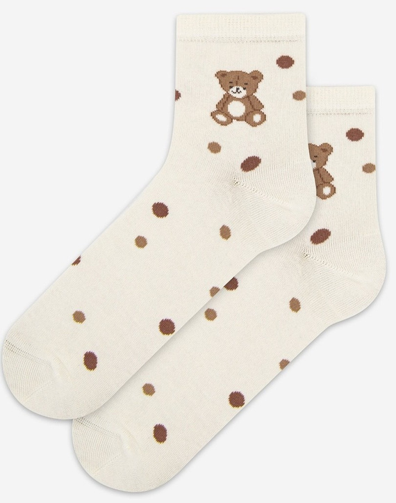 U84.01P Női zokni Wola Perfect Woman törtfehér 966- pamut, színes mintás női zokni