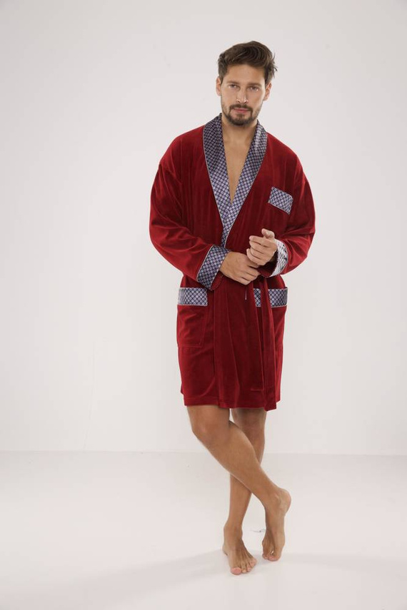 772 Bonjour férfi forex fürdőköpeny - gesztenyebarna színben