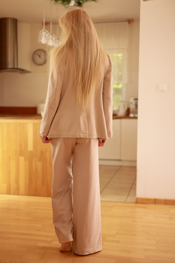 Emi - elegáns női kabát, 95% pamut 5% elasztán | lengyel márka Mirale - bézs színű